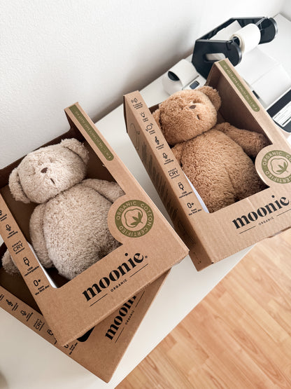 Moonie Bear 2.0 Organic Sand - Plush teddy bear with melody and night light