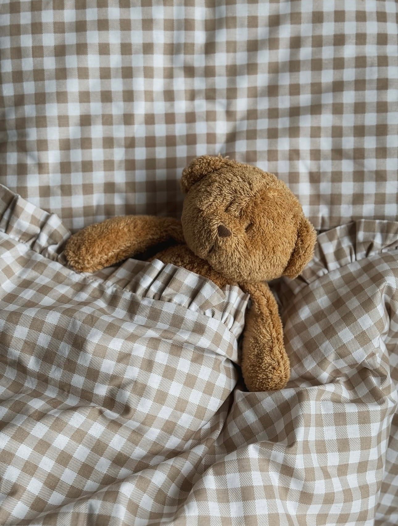 Moonie Medvedek 2.0 Organic Cappuccino - Plišasti medvedek z melodijo in nočno lučko