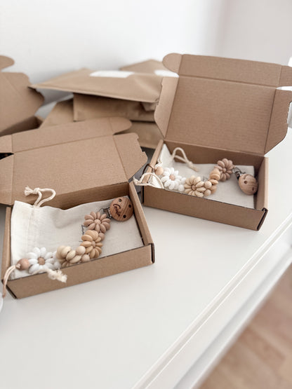 Pacifier clip - Daisy/Caramel