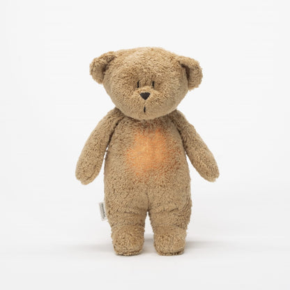 Moonie Bear 2.0 Organic Sand – plišasti Moonie medvedek z uspavankami in nočno lučko, za lažje spanje dojenčka