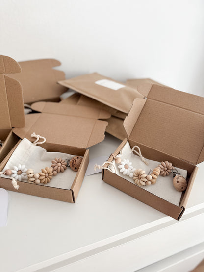 Pacifier clip - Daisy/Caramel