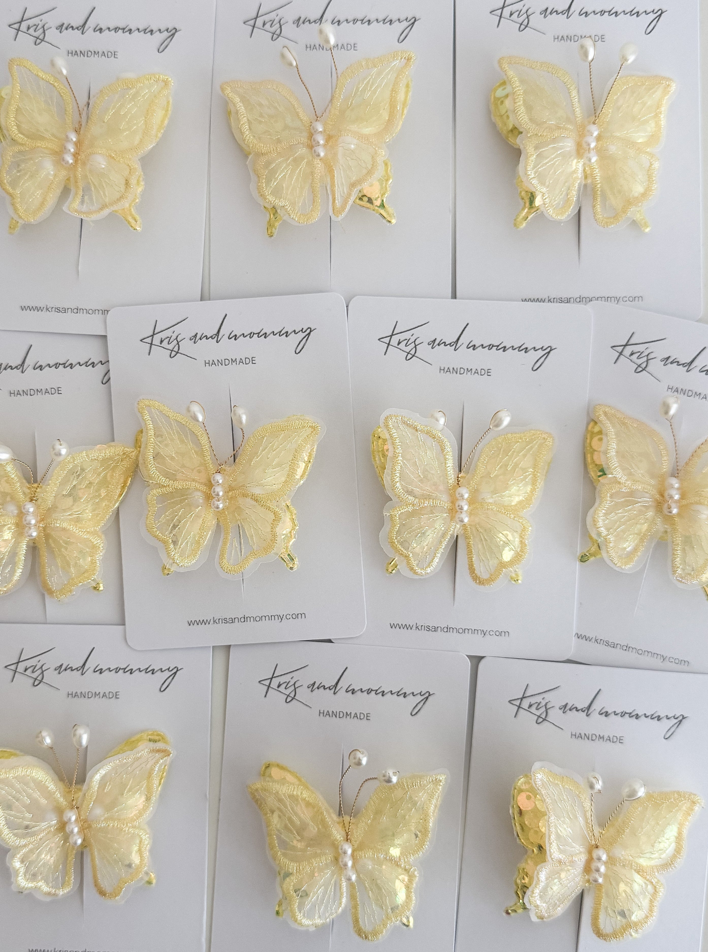 Špangica - Sparkly Butterfly/lemon